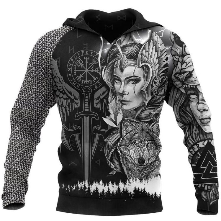 Valkyrie Over Print 3d Zip 2 Hoodie