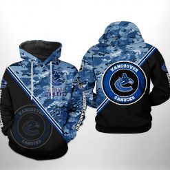 Vancouver Canucks NHL Camo Team 3D Printed Hoodie