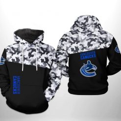 Vancouver Canucks NHL Camo Veteran 3D Printed Hoodie