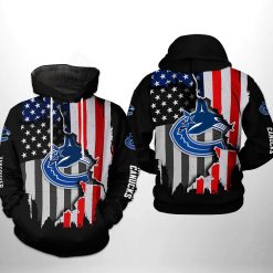 Vancouver Canucks NHL US FLag Team 3D Printed Hoodie