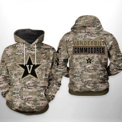 Vanderbilt Commodores NCAA Camo Veteran 3D Printed Hoodie