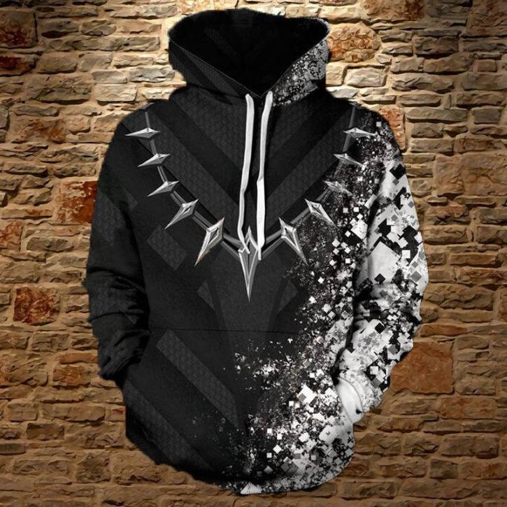 Vanishing Black Panther Wakanda Forever Over Print 3d Zip Hoodie