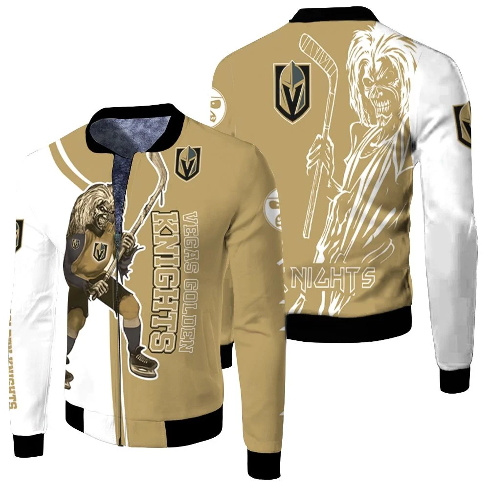 Vegas Golden Knights And Zombie For Fans Fleece Bomber Jacket