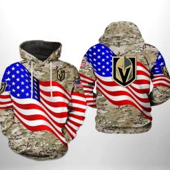 Vegas Golden Knights NHL US FLag Camo Veteran 3D Printed Hoodie