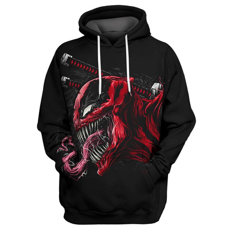 Venom Dead Pooh Marvel Over Print 3d Zip Hoodie