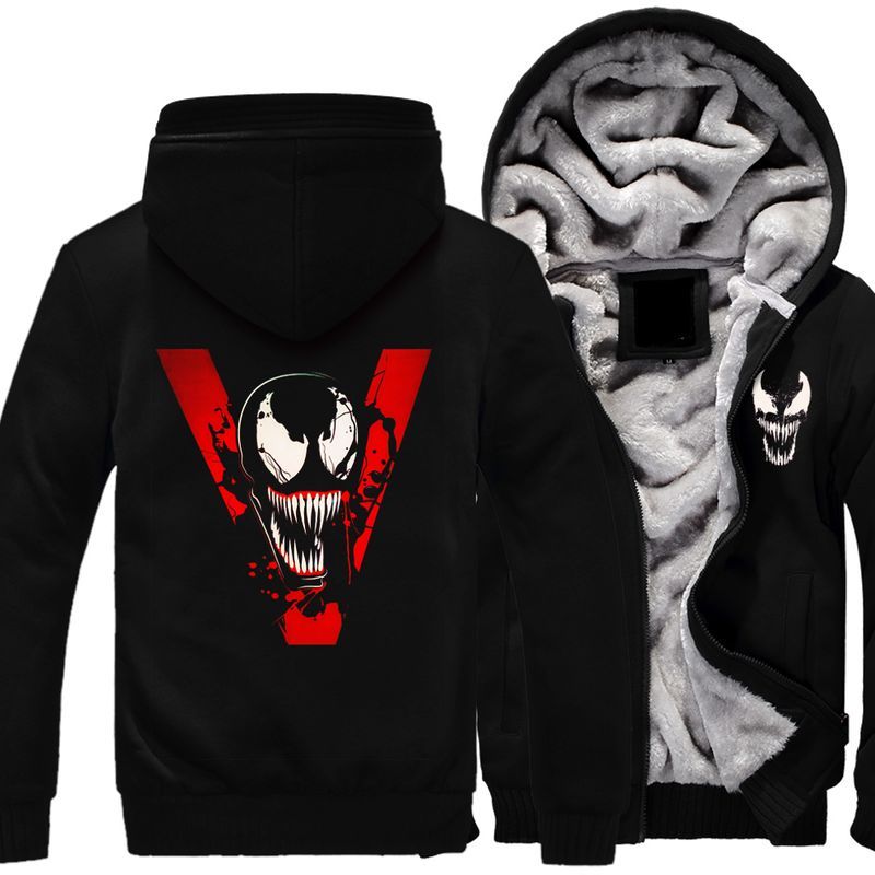 Venom, Marvel Over Print 3d Fleece Zip 3 Hoodie