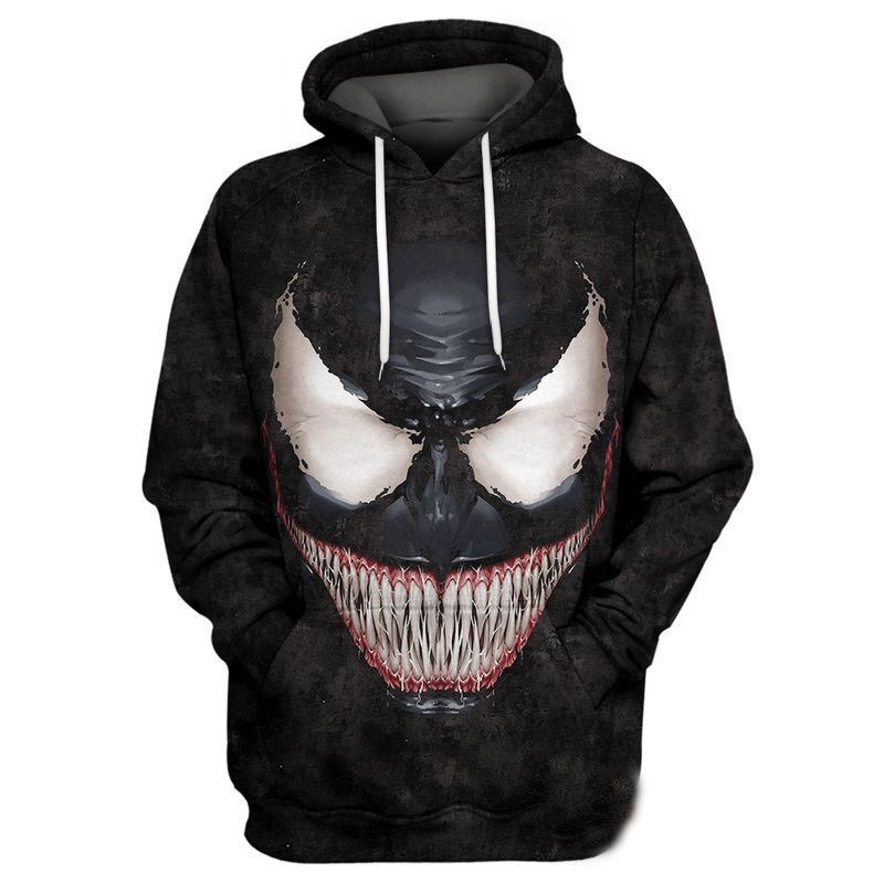 Venom Smile Over Print 3d Zip Hoodie