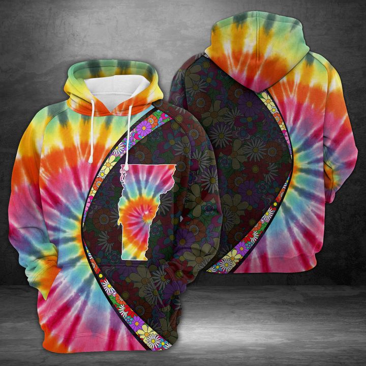 Vermont Tie Dye 3D Printed Hoodie