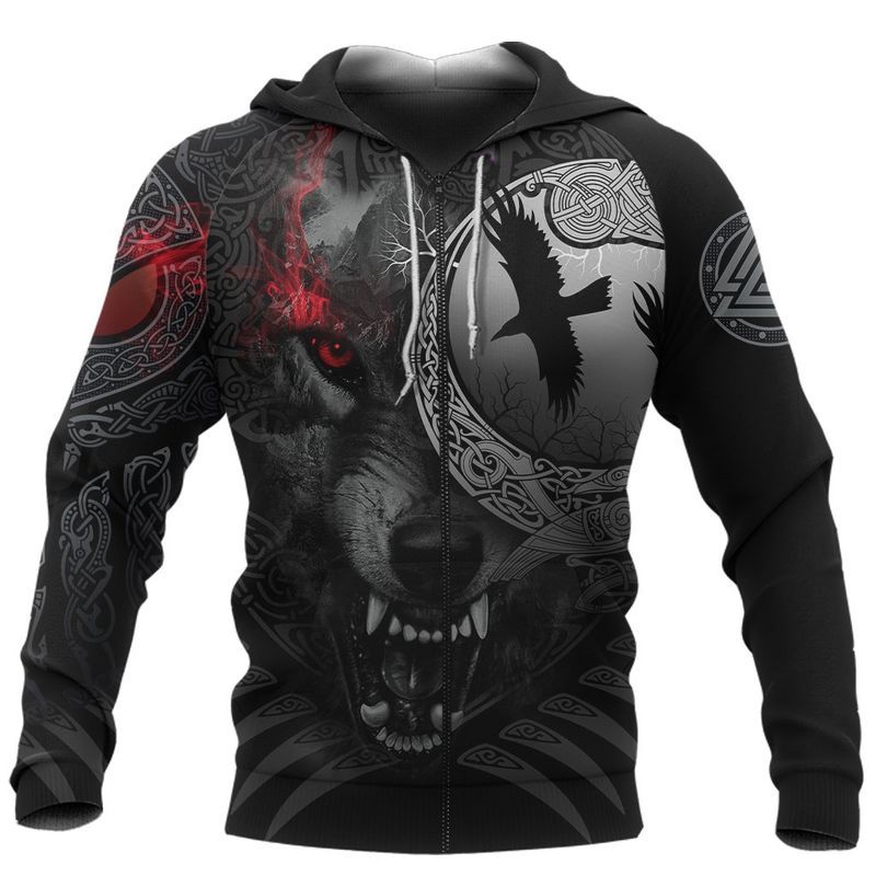 Viking Angry Over Print 3d Zip Hoodie