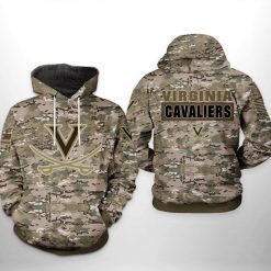 Virginia Cavaliers NCAA Camo Veteran 3D Printed Hoodie