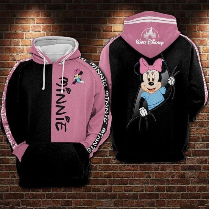 Walt Disney Minnie Mouse 3d T Shirt Zip Bomber Jacket Hoodie