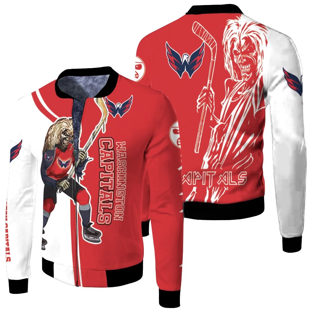 Washington Capitals And Zombie For Fans Fleece Bomber Jacket