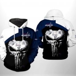 Washington Capitals NHL Skull Punisher 3D Printed Hoodie