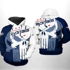 Washington Capitals NHL Team Skull 3D Printed Hoodie