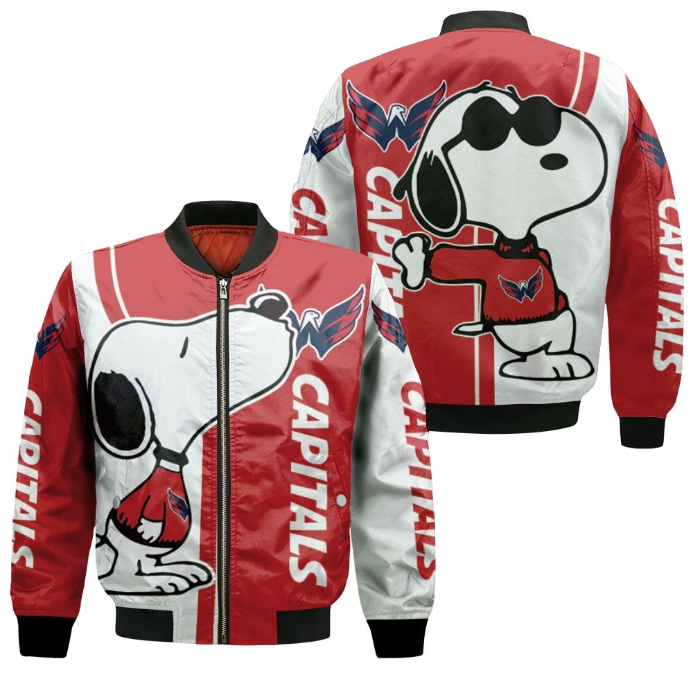 Washington Capitals Snoopy Lover 3d Printed Bomber Jacket