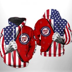 Washington Nationals MLB US Flag 3D Printed Hoodie