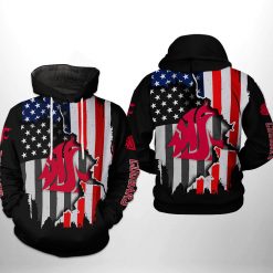 Washington State Cougars NCAA US Flag 3D Printed Hoodie