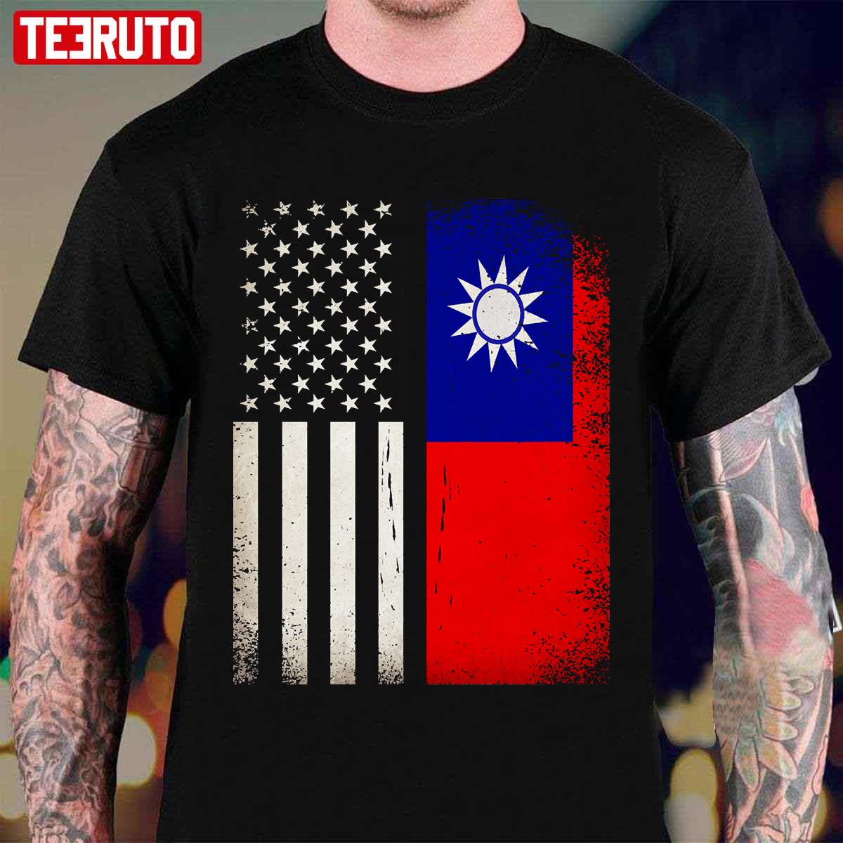 West Taiwan Taiwanese American Flag Unisex T-Shirt