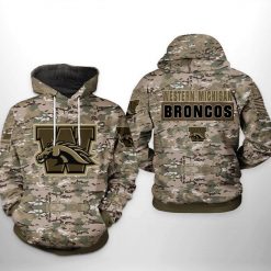 Western Michigan Broncos NCAA Camo Veteran 3D Printed Hoodie