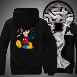 Whistling Mickey Mouse Disney Print 3d Fleece Zip Hoodie