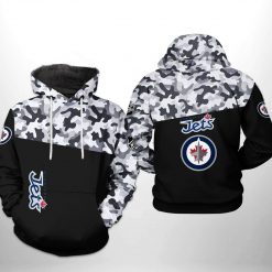 Winnipeg Jets NHL Camo Veteran 3D Printed Hoodie