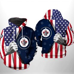 Winnipeg Jets NHL US FLag 3D Printed Hoodie