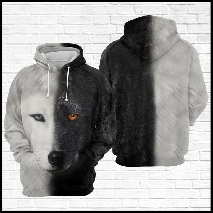 Wolf Black And White 3D Printed Hoodie