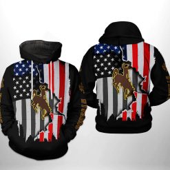 Wyoming Cowboys NCAA US Flag 3D Printed Hoodie