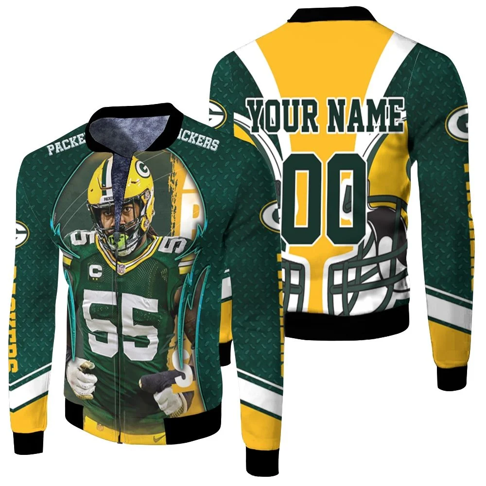 Zadarius Smith 55 Green Bay Packers Nfc North Champions Super Bowl 2021 Personalized Fleece Bomber Jacket