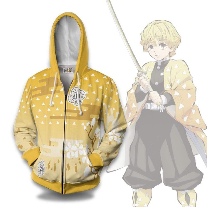 Zenitsu Agatsuma Custom KNY Clothes Anime Hoodie