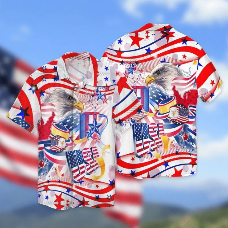 4th Of July Independence Day Eagle American Plag Usa Hawaiian Shirt