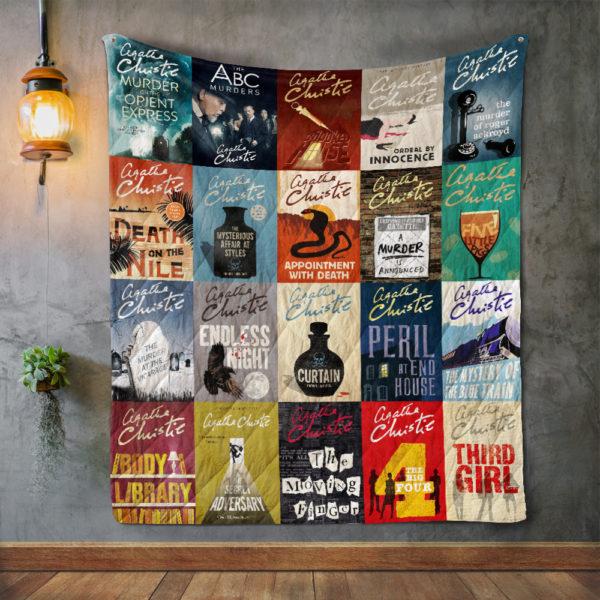 Agatha Christie Books Quilt Blanket