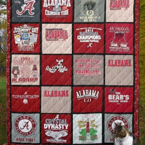 Alabama Crimson Tide Fabric 3d Quilt Blanket