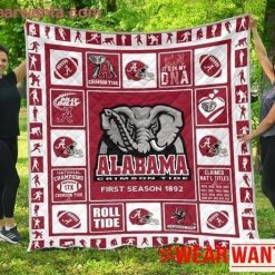 Alabama Crimson Tide Quilt Blanket Football Fan Gift Mn10