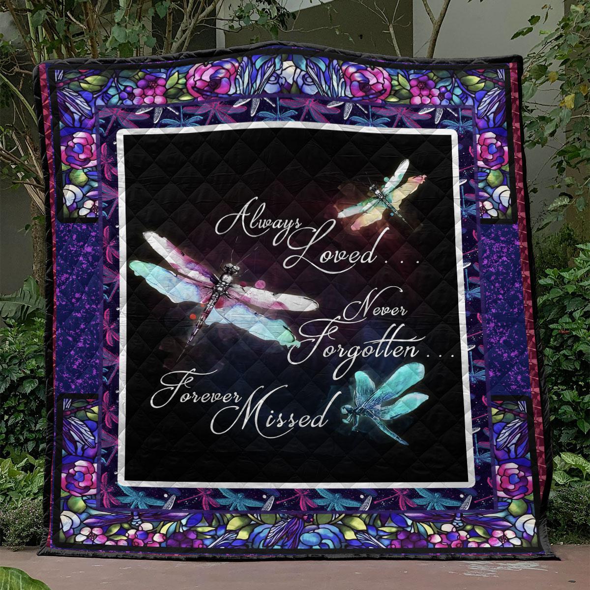 Always Loved Dragonfly Quilt Blanket Vh09 DUP