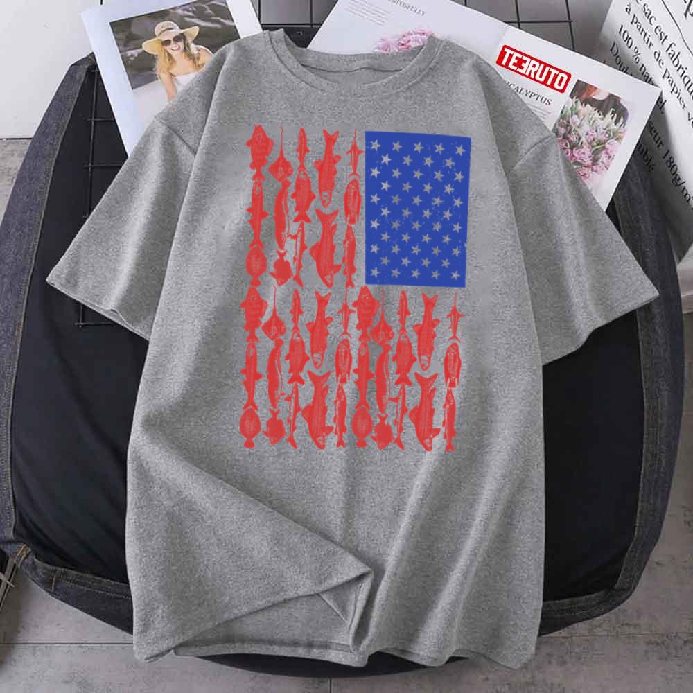 American Flag Fishing Unisex T-Shirt