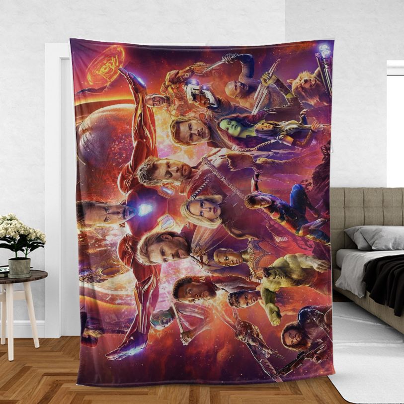 Avenger End Game All Characters Blanket Gift For Fan, End Game All Characters Comfy Sofa Throw Blanket Gift