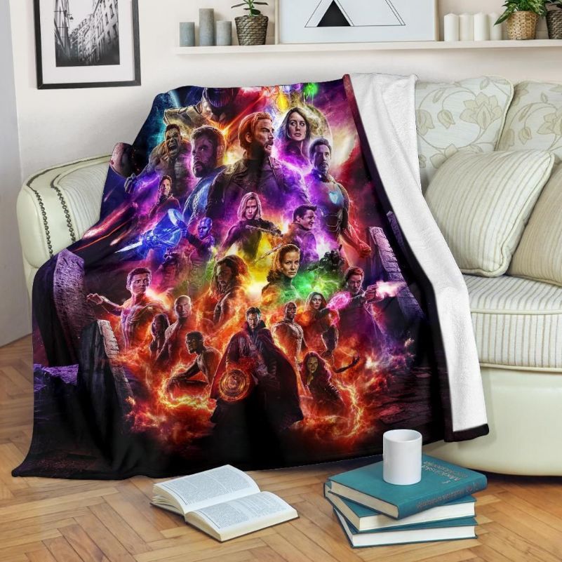 Avengers Endgame Fleece Blanket Gift For Fan, Premium Comfy Sofa Throw Blanket Gift