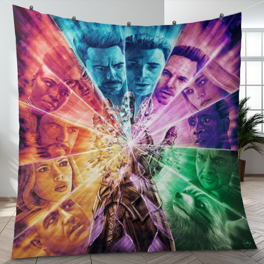 Avengers Fan Gift, Avengers Vs Thanos Quilt Blanket