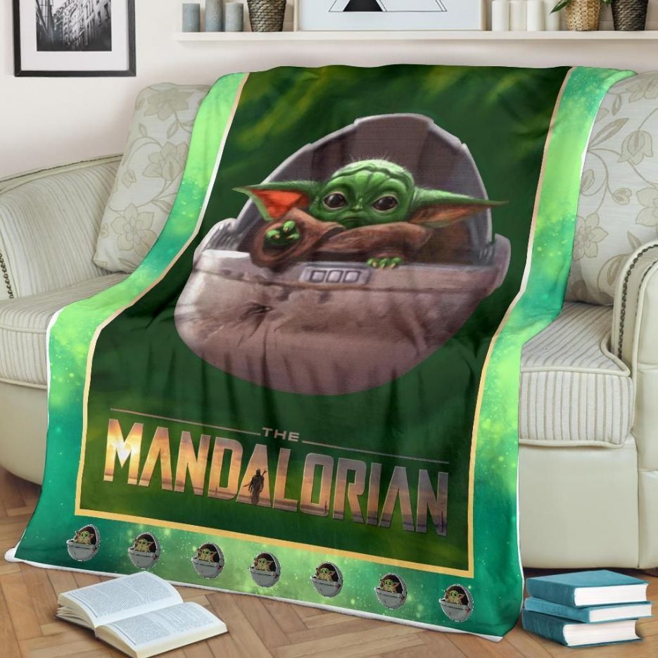 The Mandalorian Baby Yoda Drink Soup Sofa Fleece Blanket Mothers Day Gift 