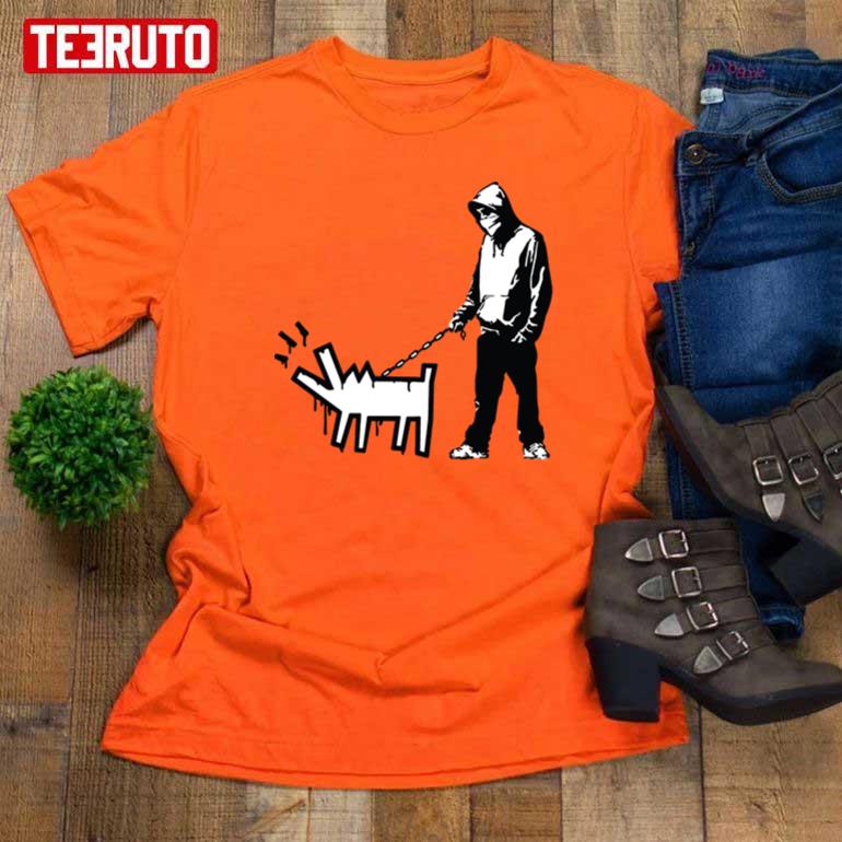 Banksy Thug With A Barking Dog! Unisex T-Shirt