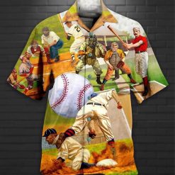 Baseball Print Hawaiian Shirt