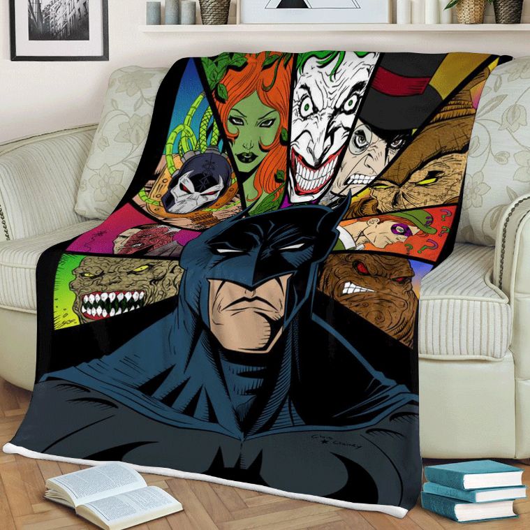 Batman And Villains Dc Comisc Christmas, Batman Dark Gift For Fan Comfy Sofa Throw Blanket Gift
