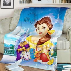 Beauty And The Beast Best Seller Fleece Blanket Gift For Fan, Premium Comfy Sofa Throw Blanket Gift