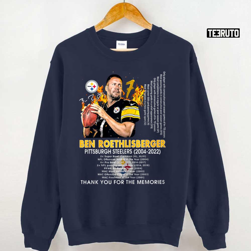 Thank You Ben Roethlisberger 18 Years Pittsburgh Steelers 2004