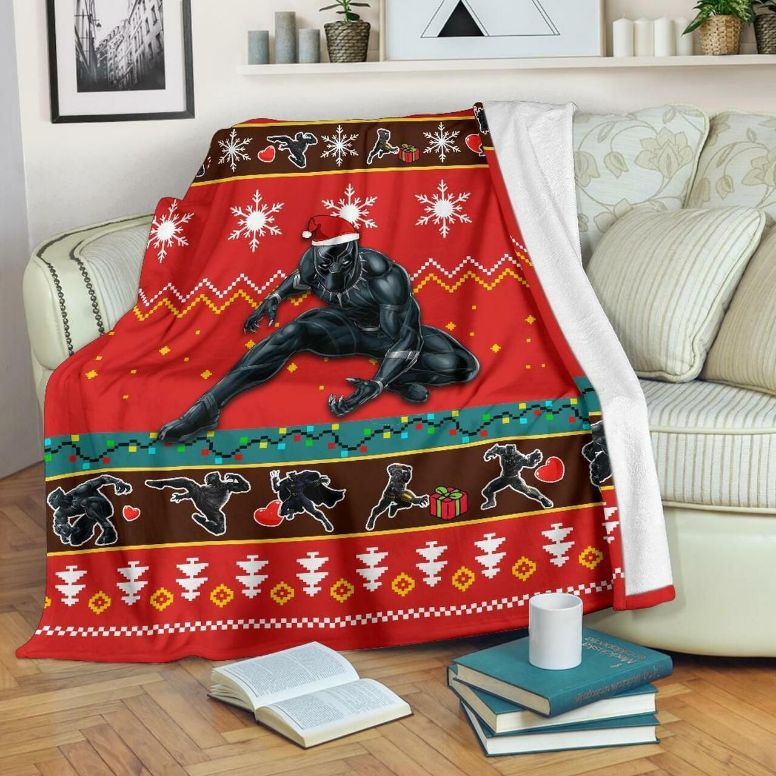 Black Panther Avengers Marvel Christmas Fleece Blanket Gift For Fan, Premium Comfy Sofa Throw Blanket Gift