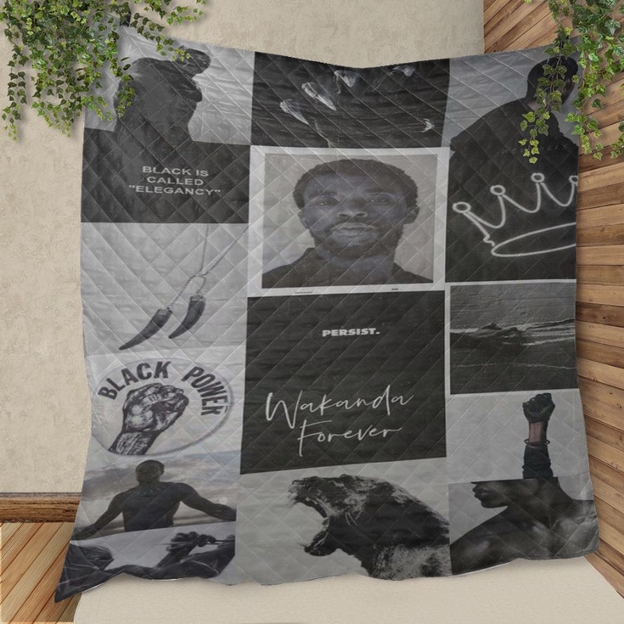 Black Panther Gift, Black Panther Black Power Wakanda Forever Quilt Blanket