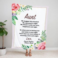 Blanket For Aunt Aunt Aunt Blanket Aunt Blanket Personalized Custom Grand Kids Names