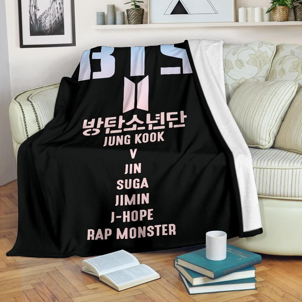 Bts Boy Group Kpop Fleece Blanket Gift For Fan, Premium Comfy Sofa Throw Blanket Gift