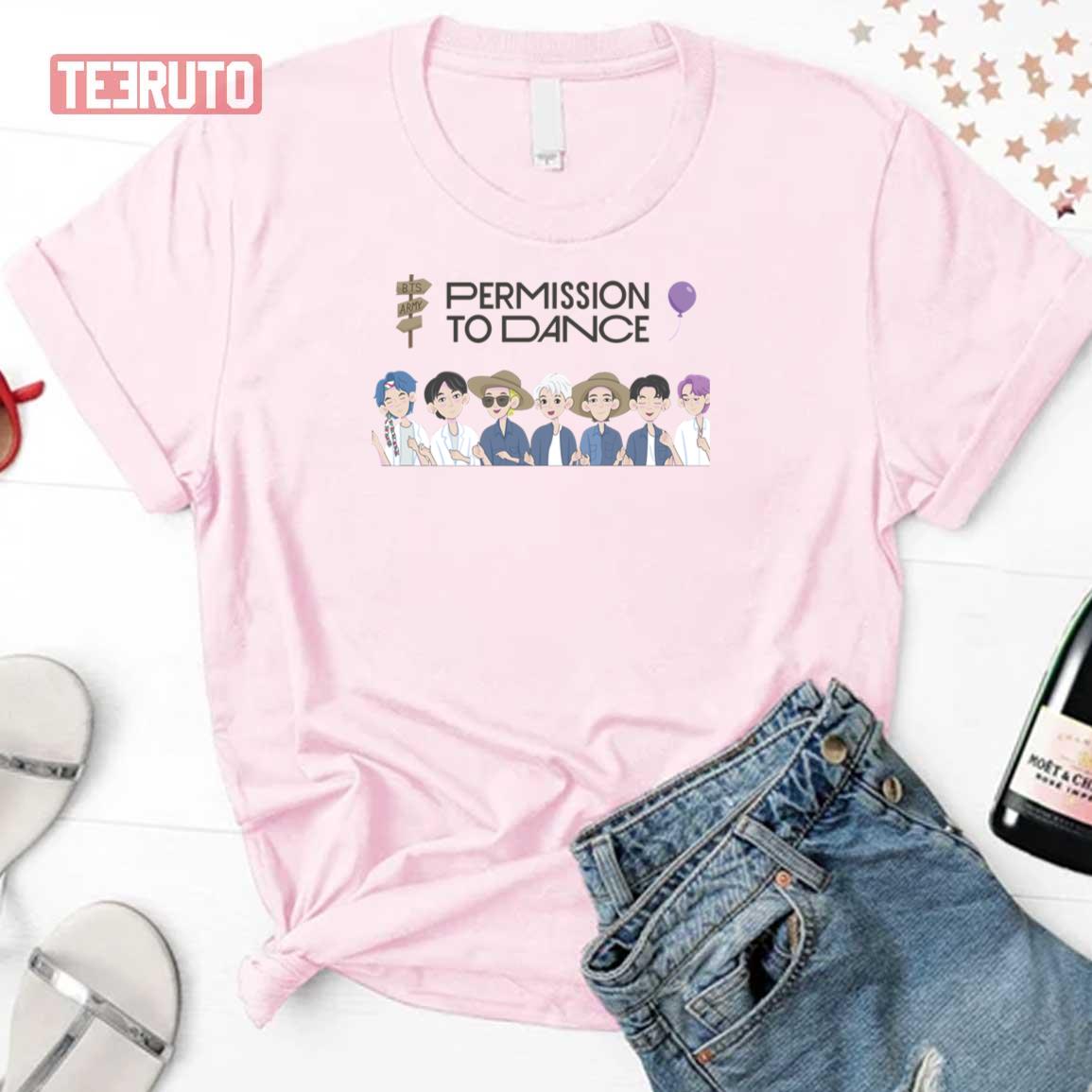 BTS Permission To Dance Concert Cute Chibi Style Unisex T-Shirt